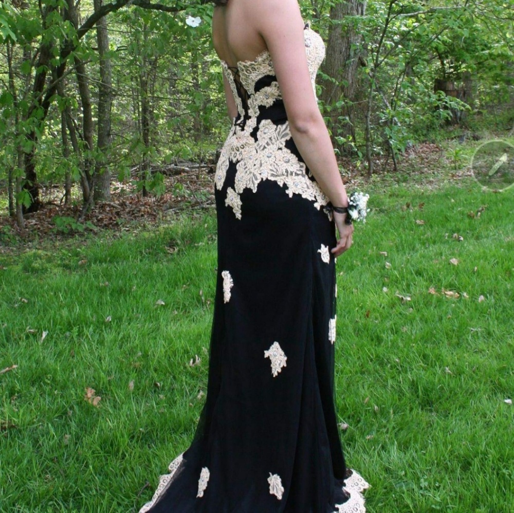 Jovani Black and nude lace Formal